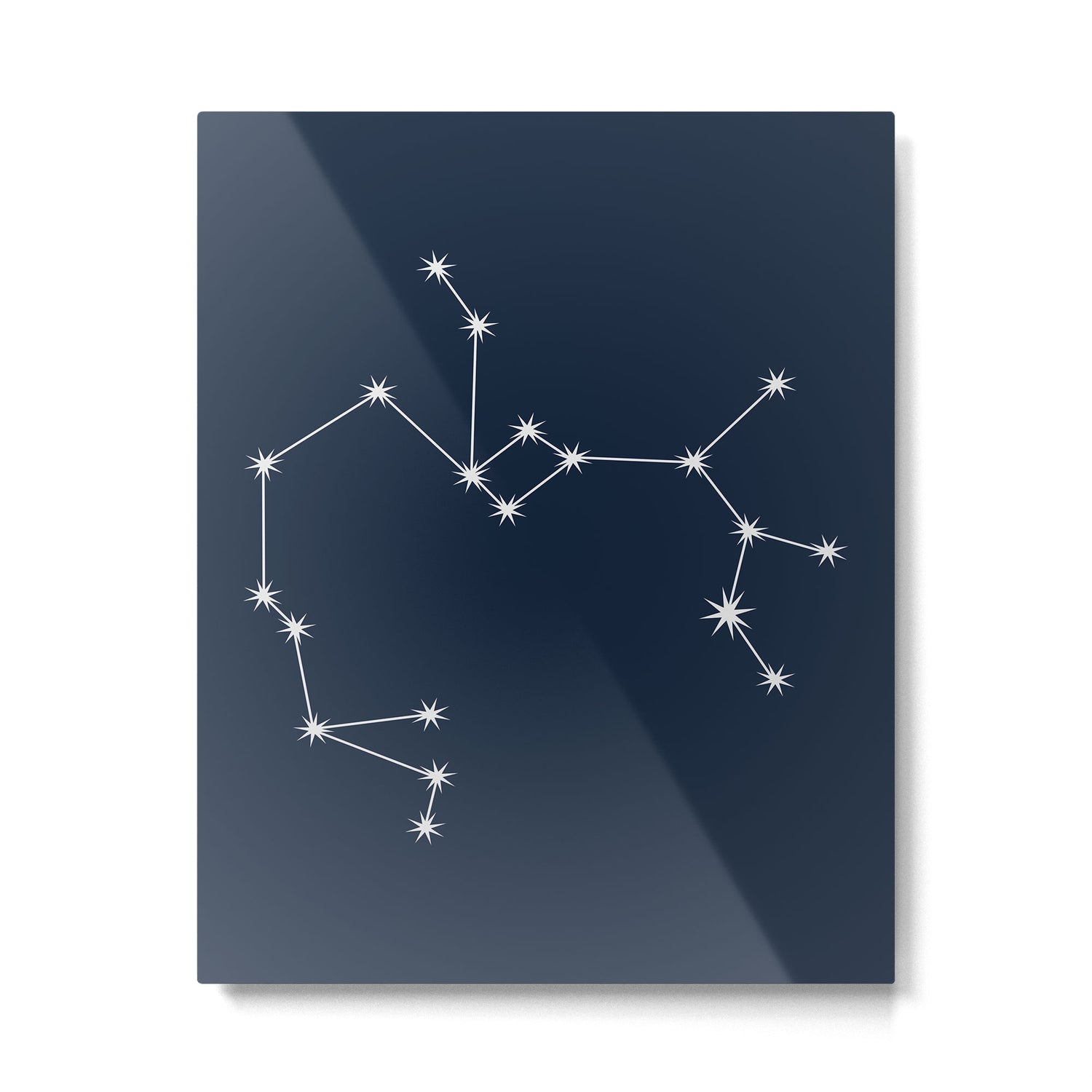 Sagittarius Zodiac Star Constellation Line Art Dark Blue Metal Print Gallery Image 6