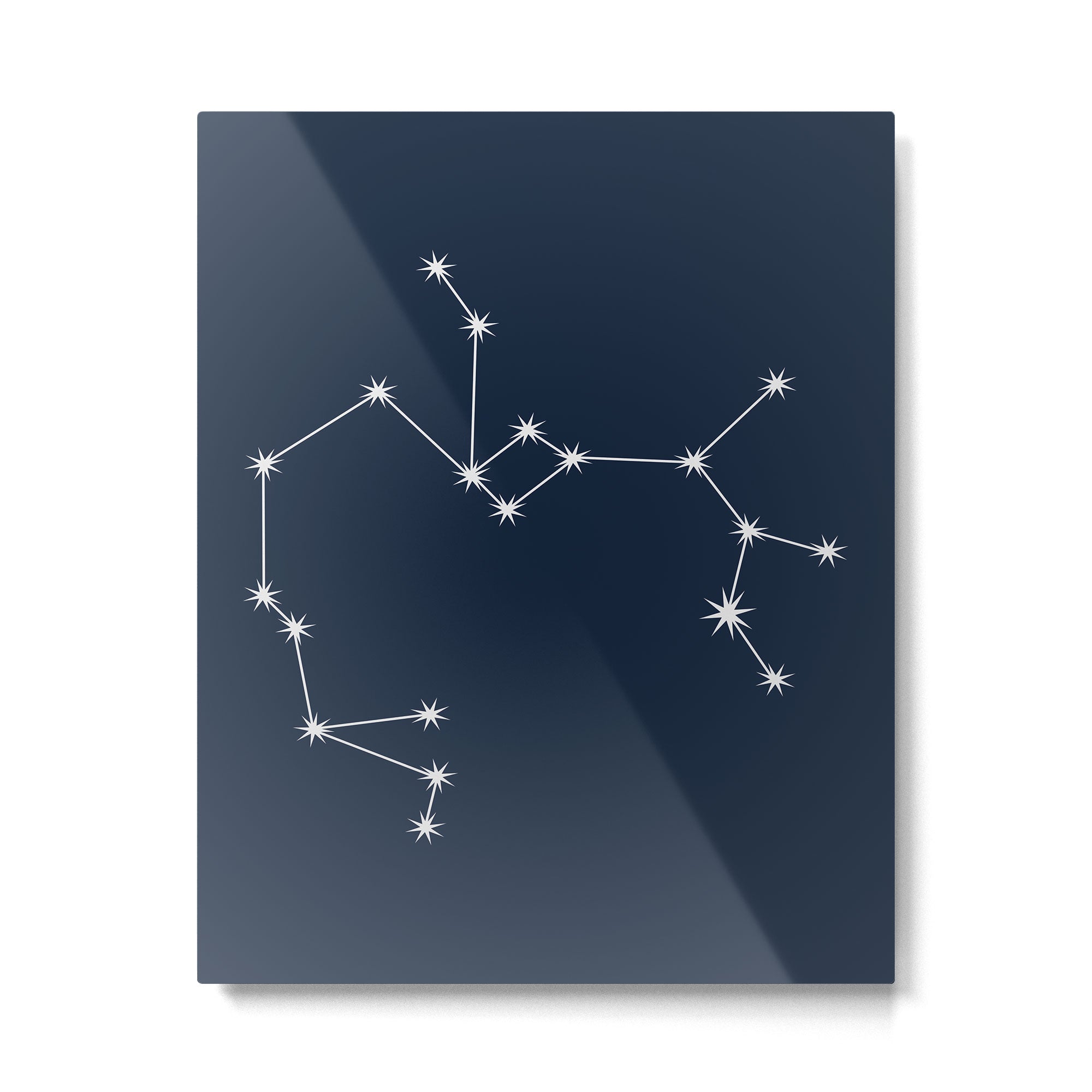 Sagittarius Zodiac Star Constellation Line Art Dark Blue Metal Print Gallery Image 6