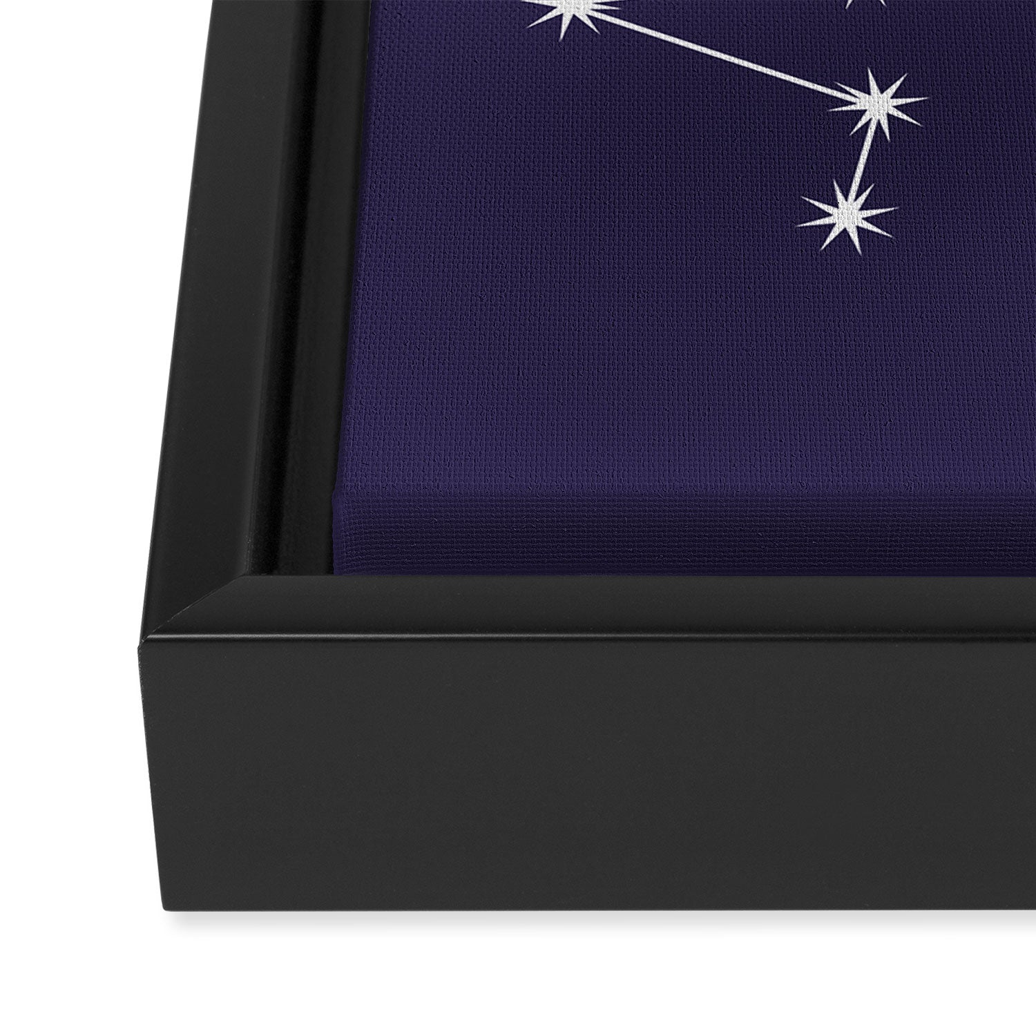 Sagittarius Zodiac Star Constellation Line Art Dark Purple Framed Canvas Print Gallery Image 3
