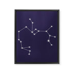 Sagittarius Zodiac Star Constellation Line Art Dark Purple Framed Canvas Print Gallery Image 8