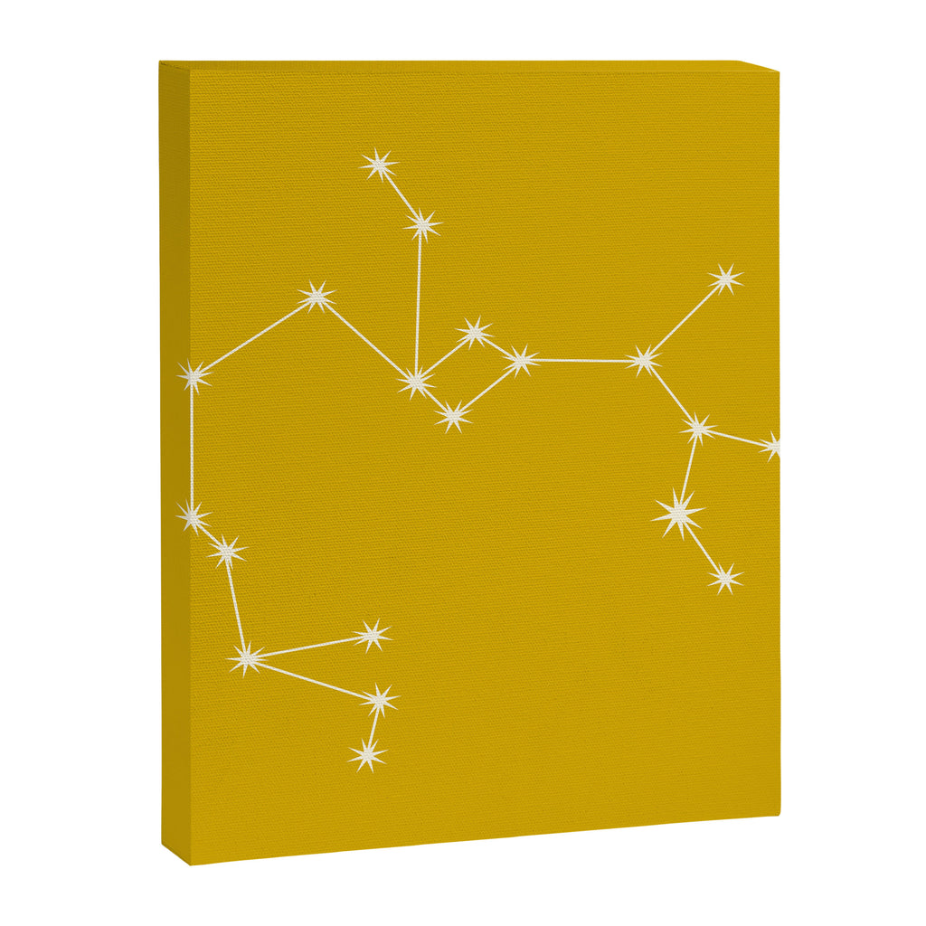 Sagittarius Zodiac Star Constellation Line Art Golden Yellow Canvas Print Gallery Image 8