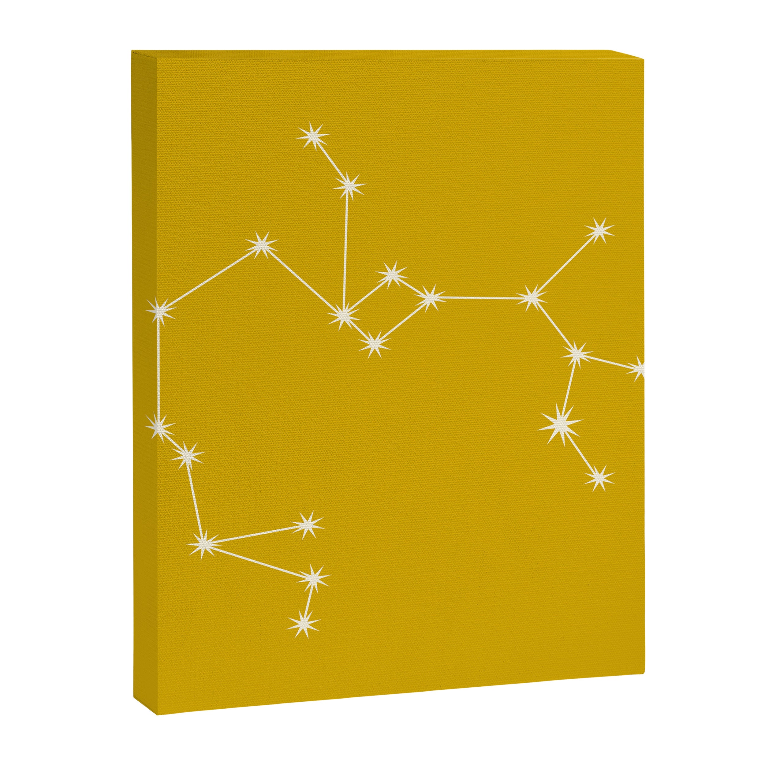 Sagittarius Zodiac Star Constellation Line Art Golden Yellow Canvas Print Gallery Image 8