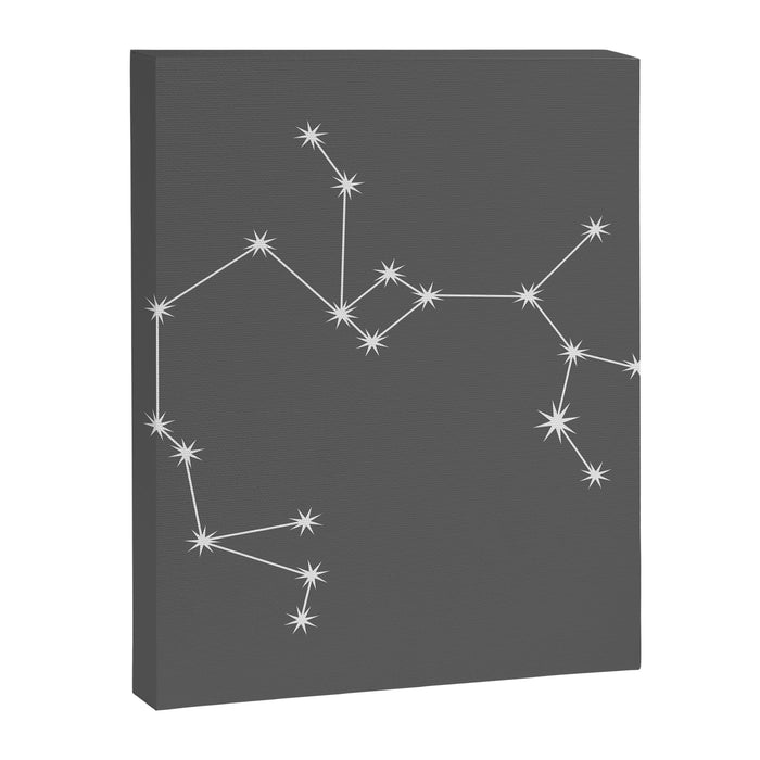 Sagittarius Zodiac Star Constellation Line Art Grey Canvas Print Gallery Image 1