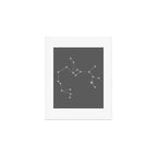 Sagittarius Zodiac Star Constellation Line Art Grey Art Print Gallery Image 1