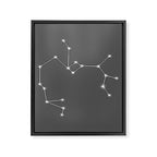Sagittarius Zodiac Star Constellation Line Art Grey Framed Canvas Print Gallery Image 8