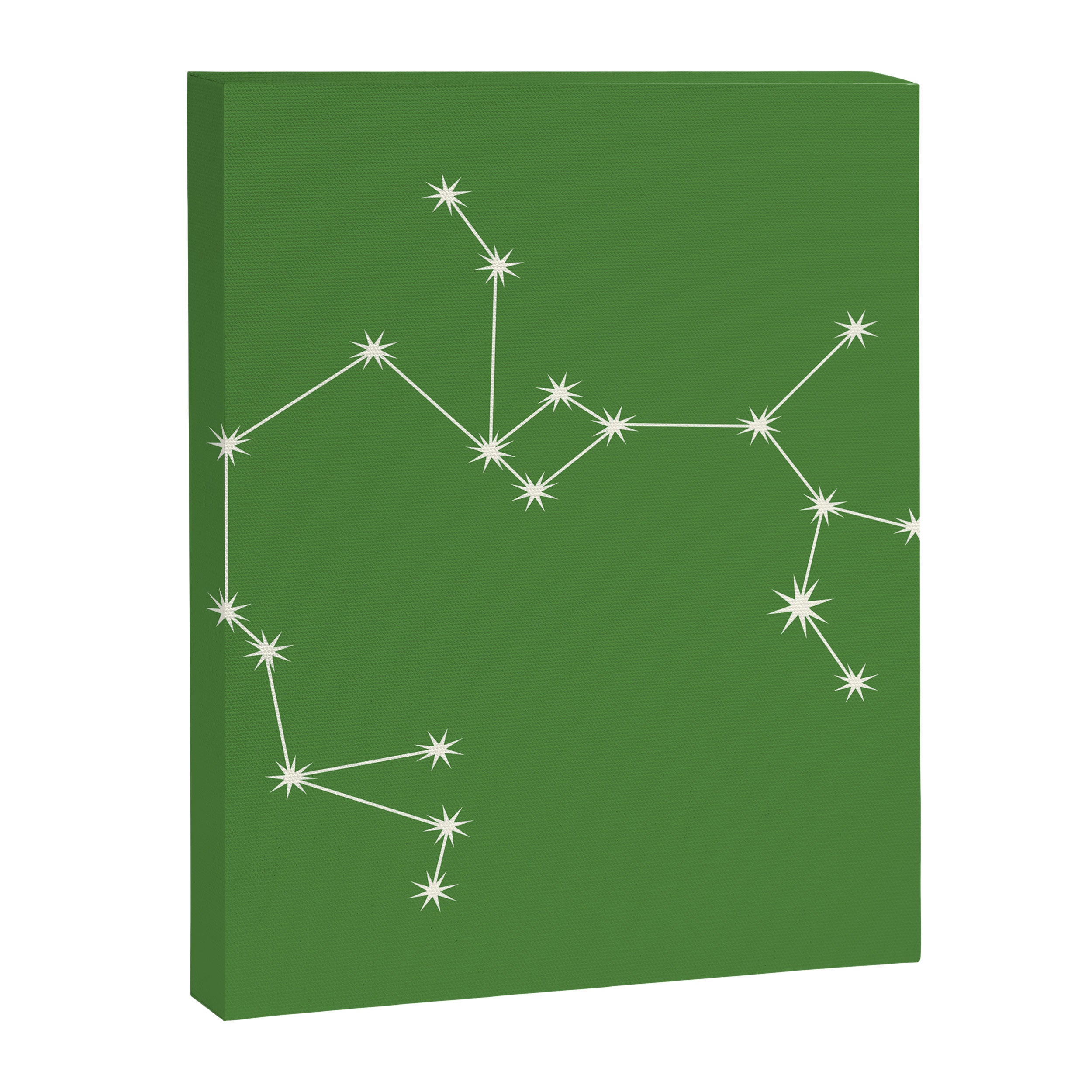 Sagittarius Zodiac Star Constellation Line Art Kelly Green Canvas Print Gallery Image 8