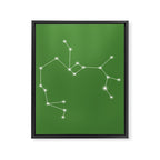 Sagittarius Zodiac Star Constellation Line Art Kelly Green Framed Canvas Print Gallery Image 8