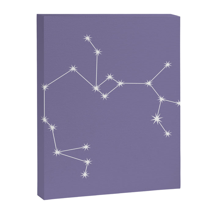 Sagittarius Zodiac Star Constellation Line Art Lavender Purple Canvas Print Gallery Image 1