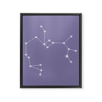 Sagittarius Zodiac Star Constellation Line Art Lavender Purple Framed Canvas Print Gallery Image 8