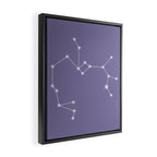 Sagittarius Zodiac Star Constellation Line Art Lavender Purple Framed Canvas Print Gallery Image 2