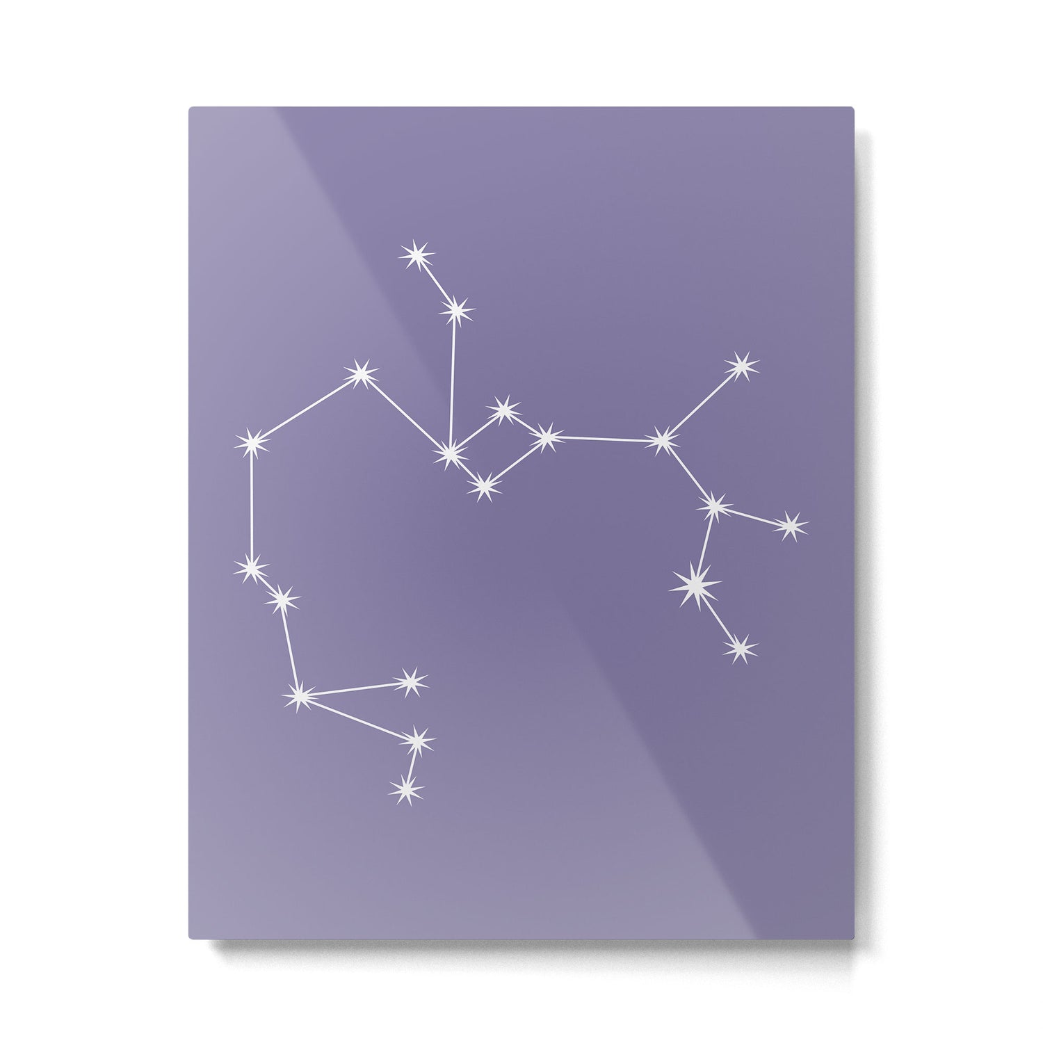 Sagittarius Zodiac Star Constellation Line Art Lavender Purple Metal Print Gallery Image 6
