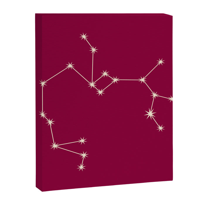 Sagittarius Zodiac Star Constellation Line Art Magenta Pink Canvas Print Gallery Image 1
