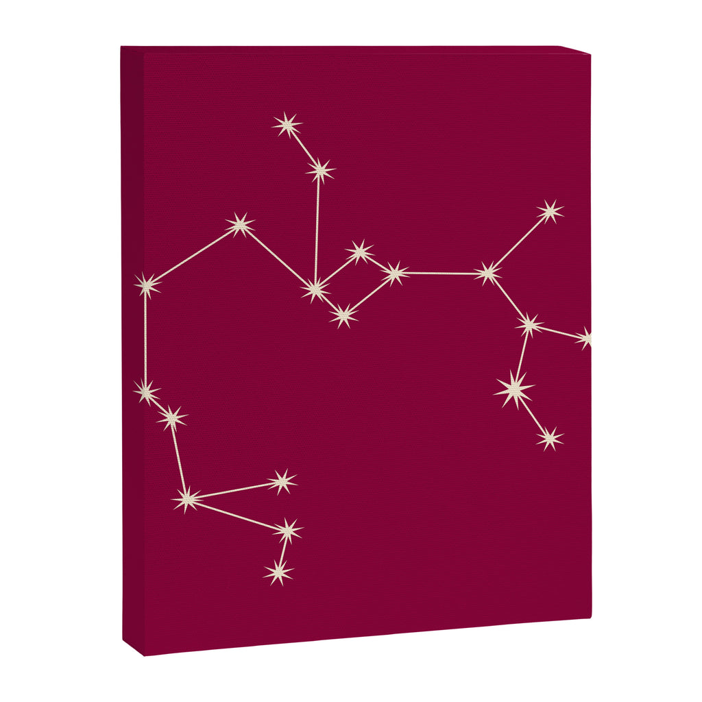 Sagittarius Zodiac Star Constellation Line Art Magenta Pink Canvas Print Gallery Image 8