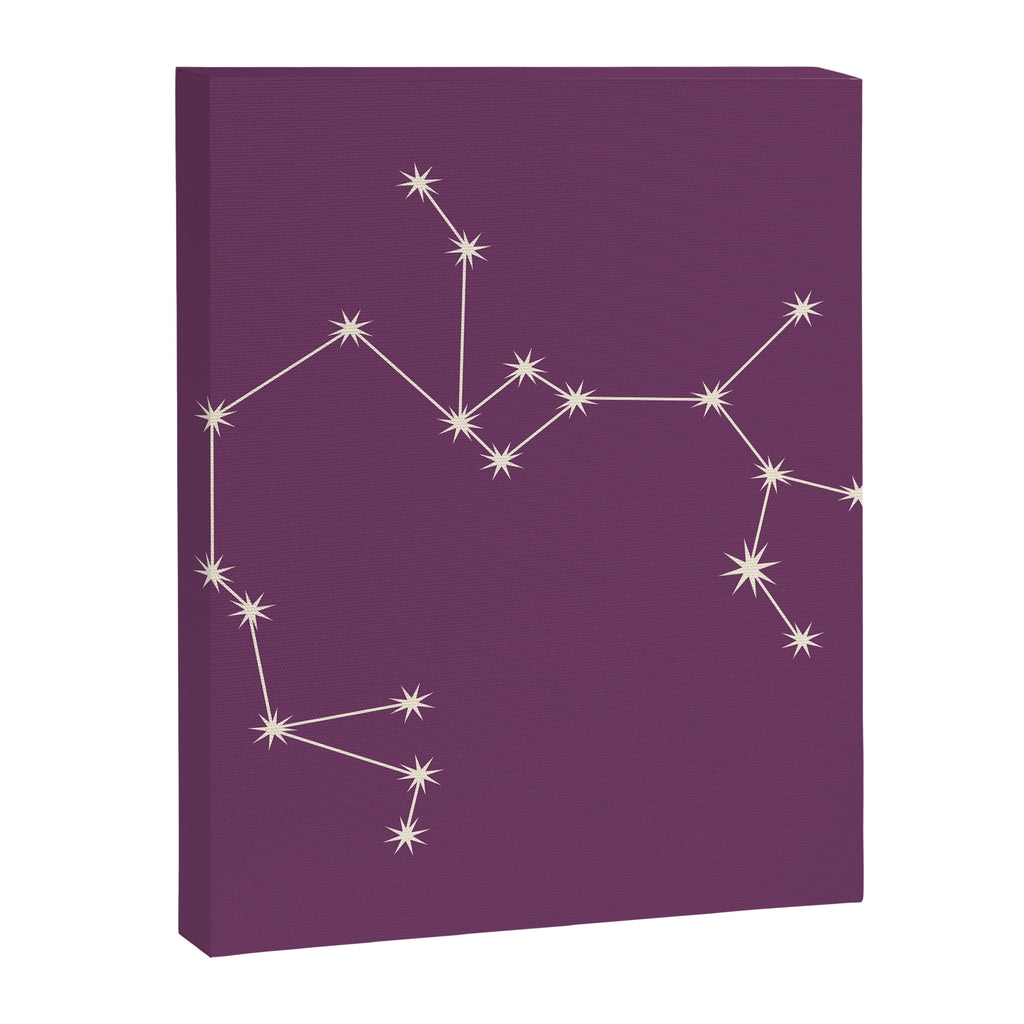 Sagittarius Zodiac Star Constellation Line Art Mauve Purple Canvas Print Gallery Image 8
