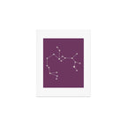 Sagittarius Zodiac Star Constellation Line Art Mauve Purple Art Print Gallery Image 1