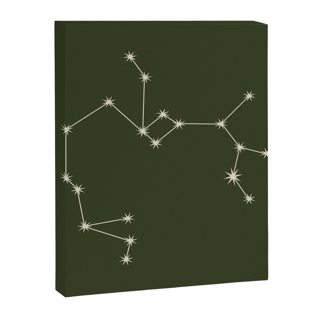 Sagittarius Zodiac Star Constellation Line Art Moss Green Canvas Print Gallery Image 8