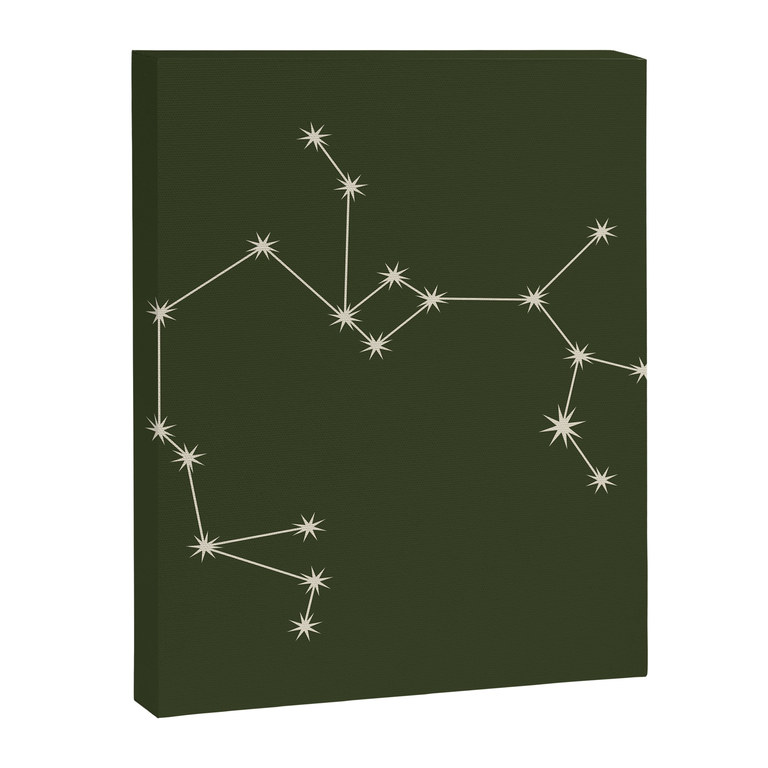 Sagittarius Zodiac Star Constellation Line Art Moss Green Canvas Print Gallery Image 8
