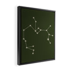 Sagittarius Zodiac Star Constellation Line Art Moss Green Framed Canvas Print Gallery Image 2