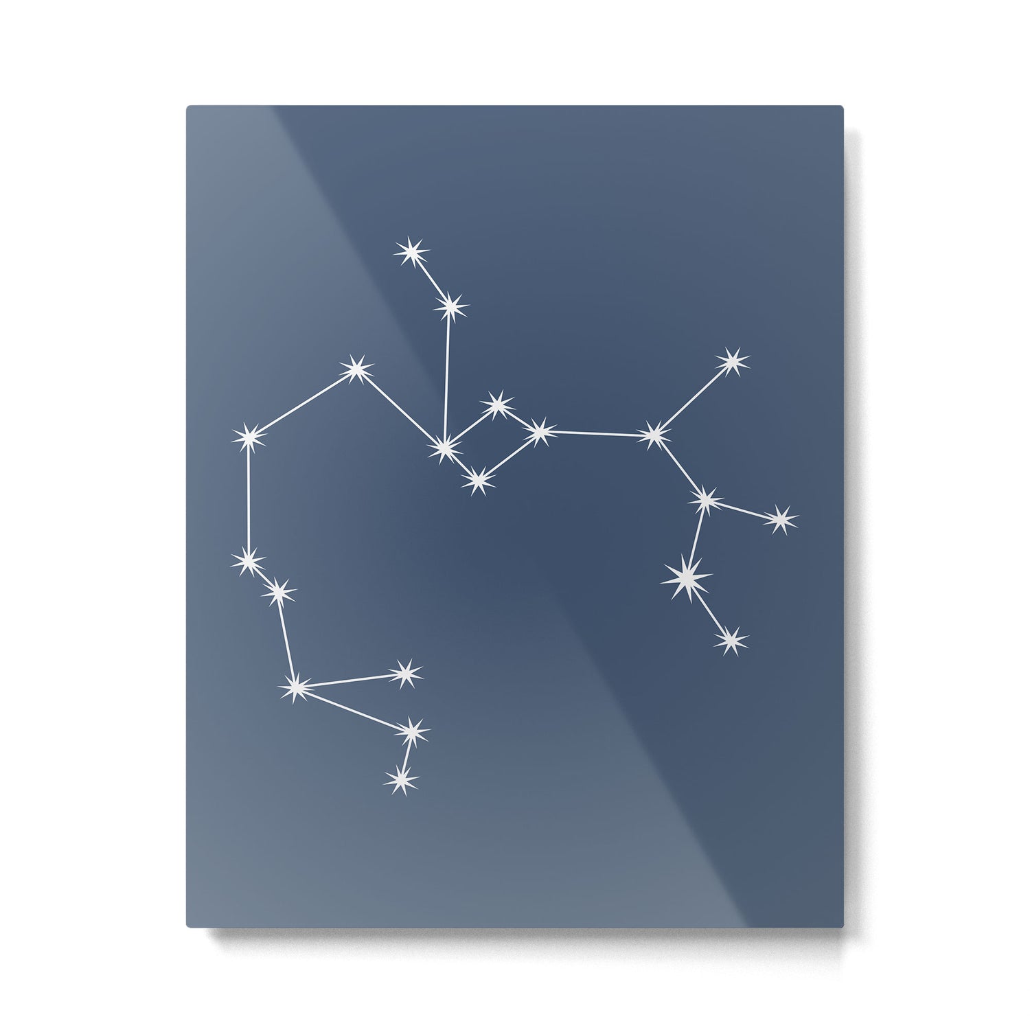 Sagittarius Zodiac Star Constellation Line Art Neutral Blue Metal Print Gallery Image 6