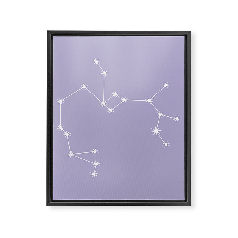 Sagittarius Zodiac Star Constellation Line Art Pastel Lavender Framed Canvas Print Gallery Image 8