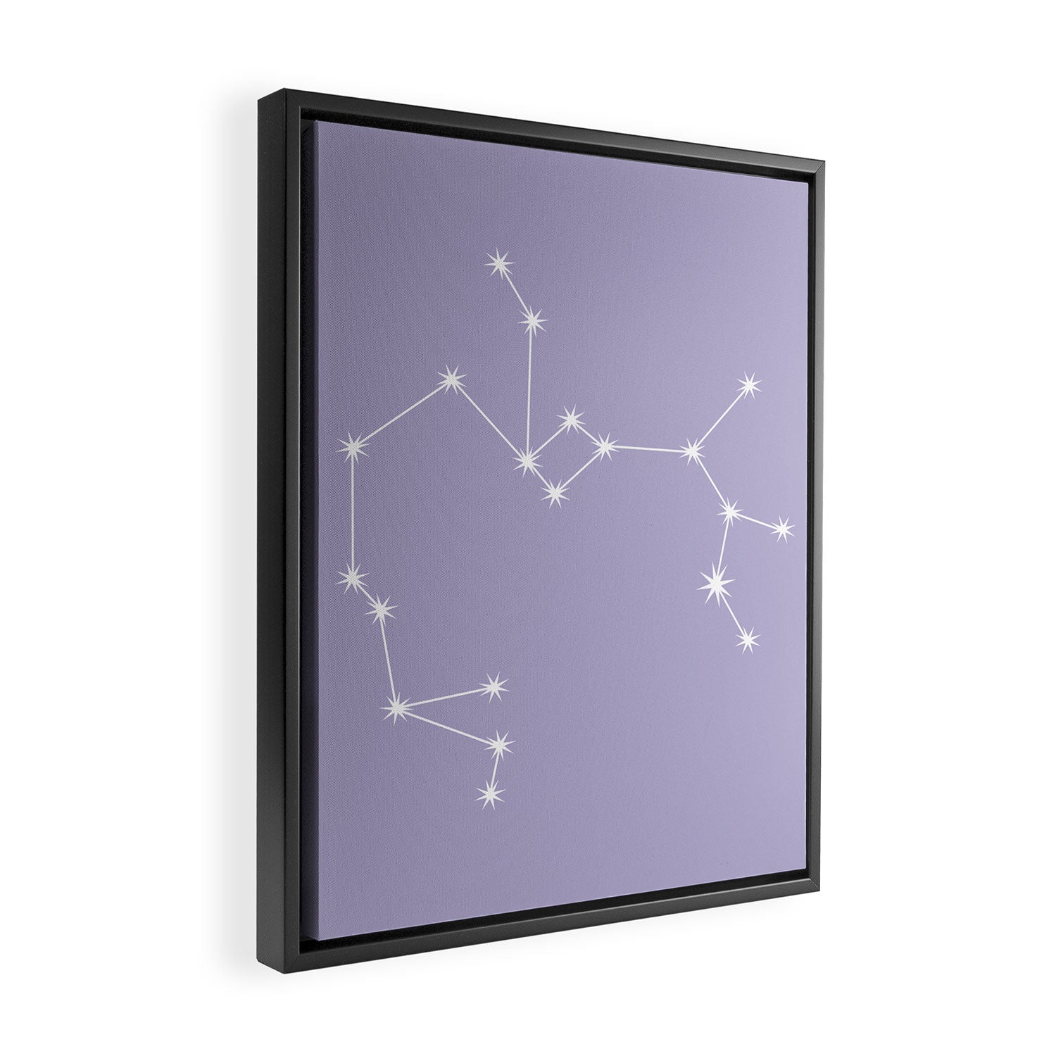 Sagittarius Zodiac Star Constellation Line Art Pastel Lavender Framed Canvas Print Gallery Image 2