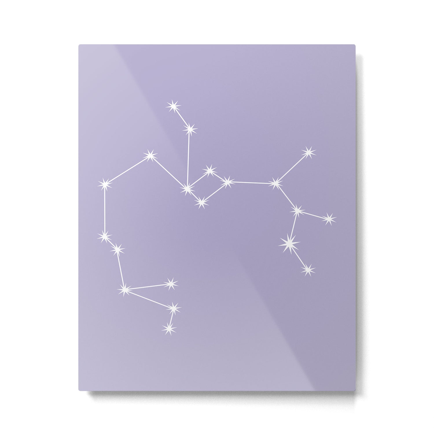 Sagittarius Zodiac Star Constellation Line Art Pastel Lavender Metal Print Gallery Image 6