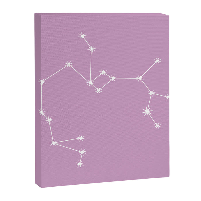 Sagittarius Zodiac Star Constellation Line Art Pastel Lilac Canvas Print Gallery Image 1