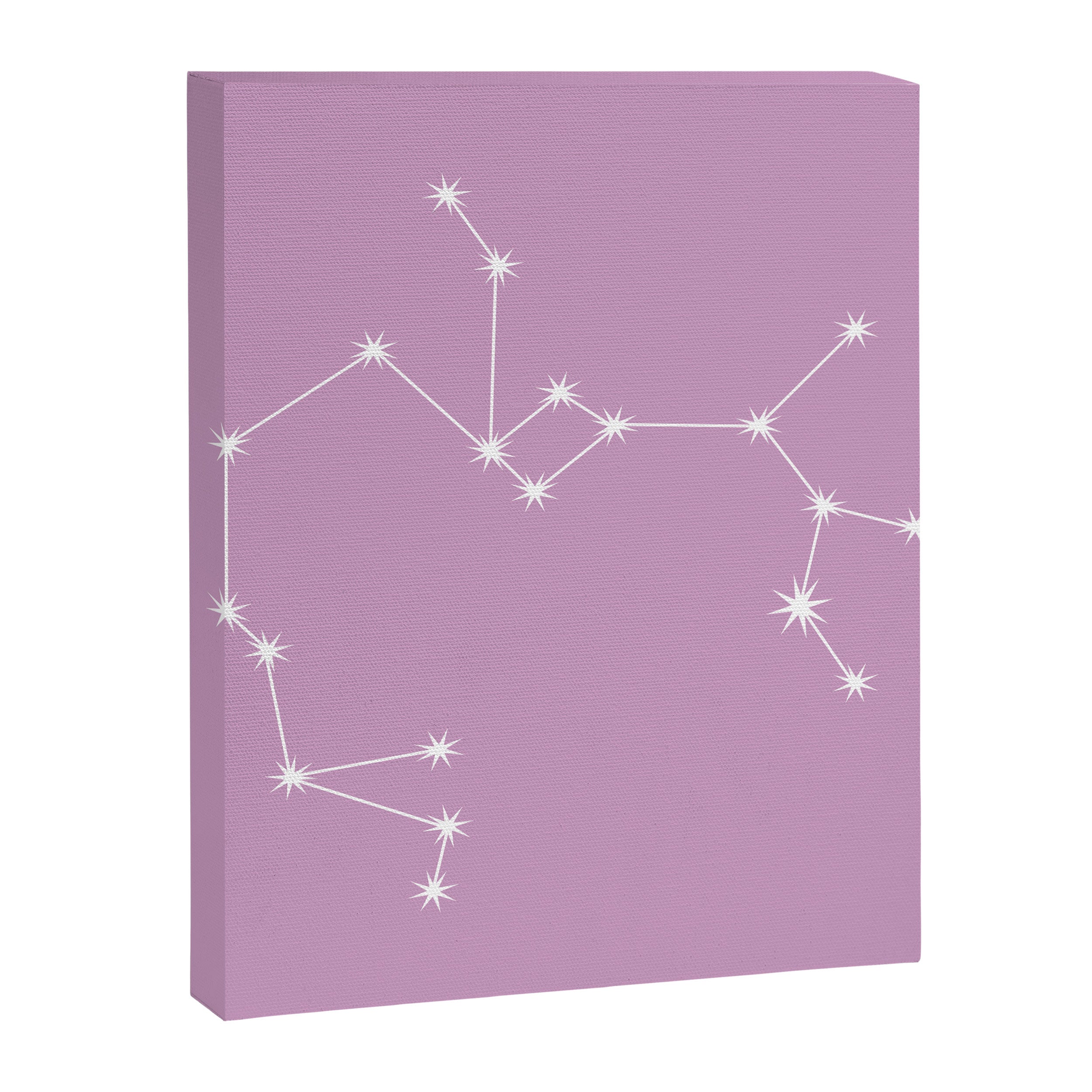 Sagittarius Zodiac Star Constellation Line Art Pastel Lilac Canvas Print Gallery Image 8