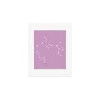 Sagittarius Zodiac Star Constellation Line Art Pastel Lilac Art Print Gallery Image 1