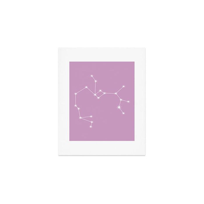 Sagittarius Zodiac Star Constellation Line Art Pastel Lilac Art Print Gallery Image 1