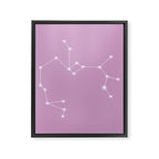Sagittarius Zodiac Star Constellation Line Art Pastel Lilac Framed Canvas Print Gallery Image 8