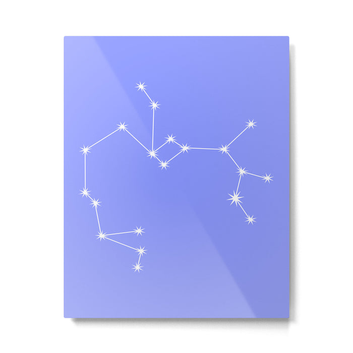Sagittarius Zodiac Star Constellation Line Art Pastel Purple Metal Print Gallery Image 1