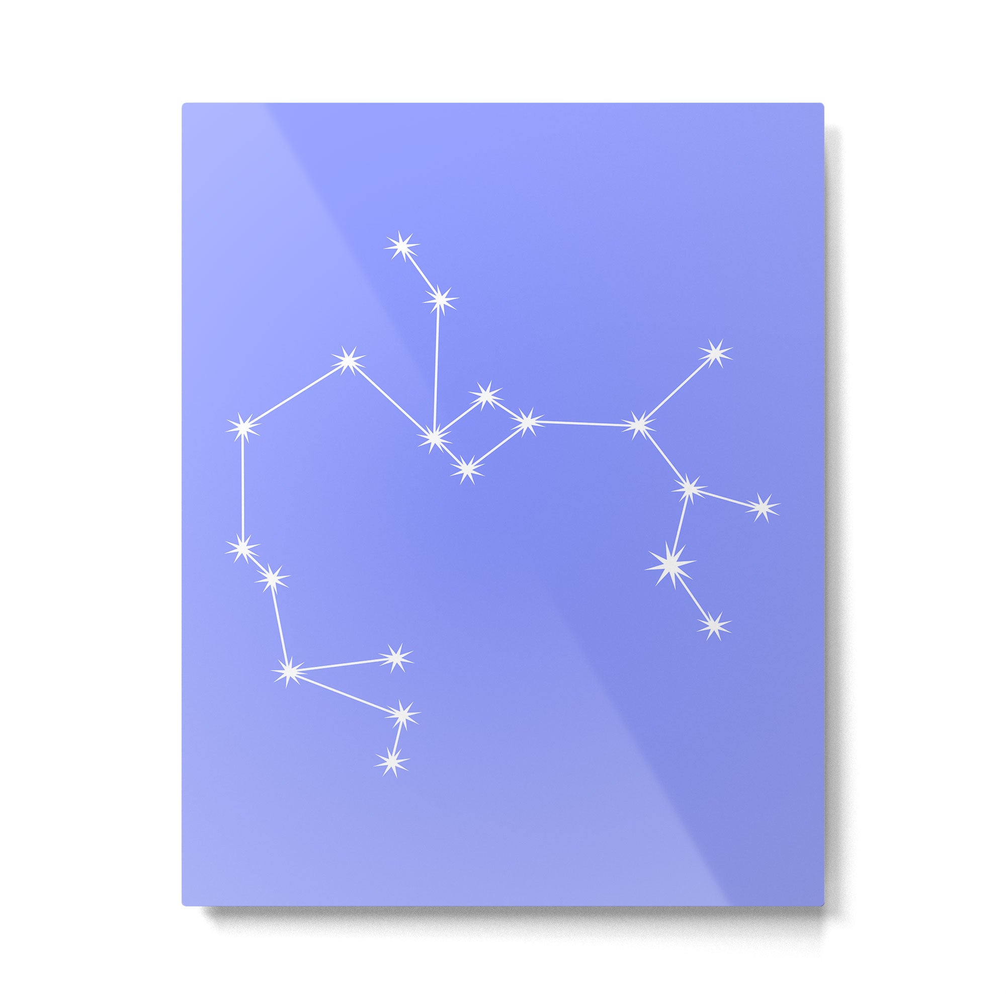 Sagittarius Zodiac Star Constellation Line Art Pastel Purple Metal Print Gallery Image 6