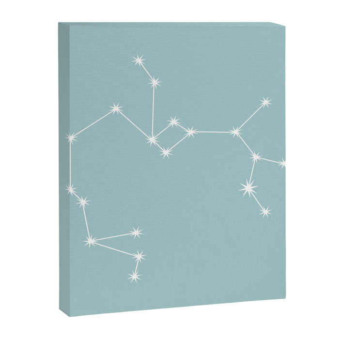 Sagittarius Zodiac Star Constellation Line Art Pastel Teal Canvas Print Gallery Image 1