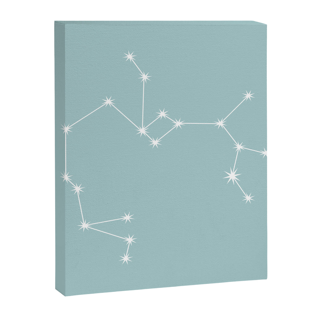Sagittarius Zodiac Star Constellation Line Art Pastel Teal Canvas Print Gallery Image 8
