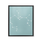 Sagittarius Zodiac Star Constellation Line Art Pastel Teal Framed Canvas Print Gallery Image 8