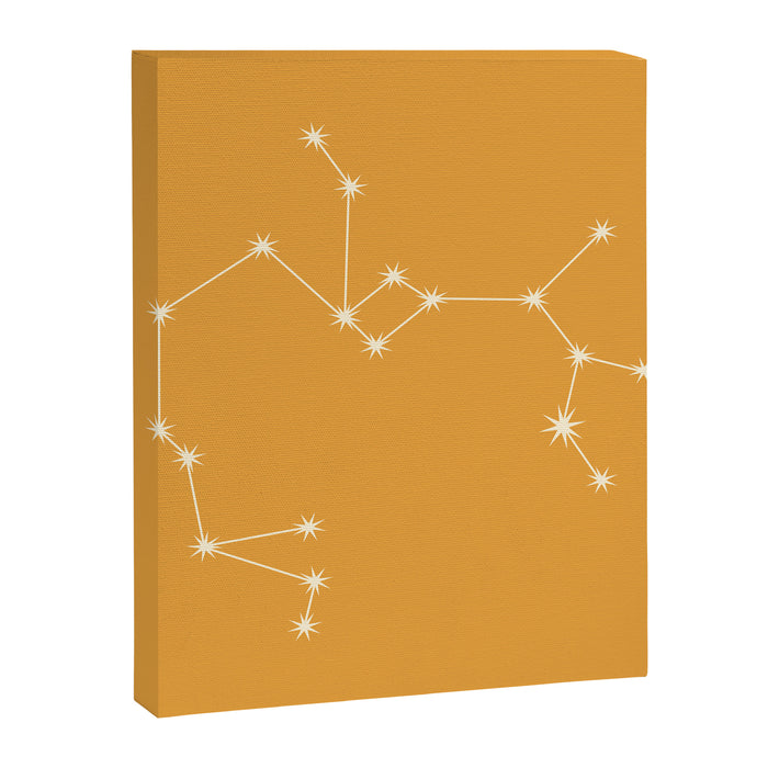 Sagittarius Zodiac Star Constellation Line Art Peach Orange Canvas Print Gallery Image 1