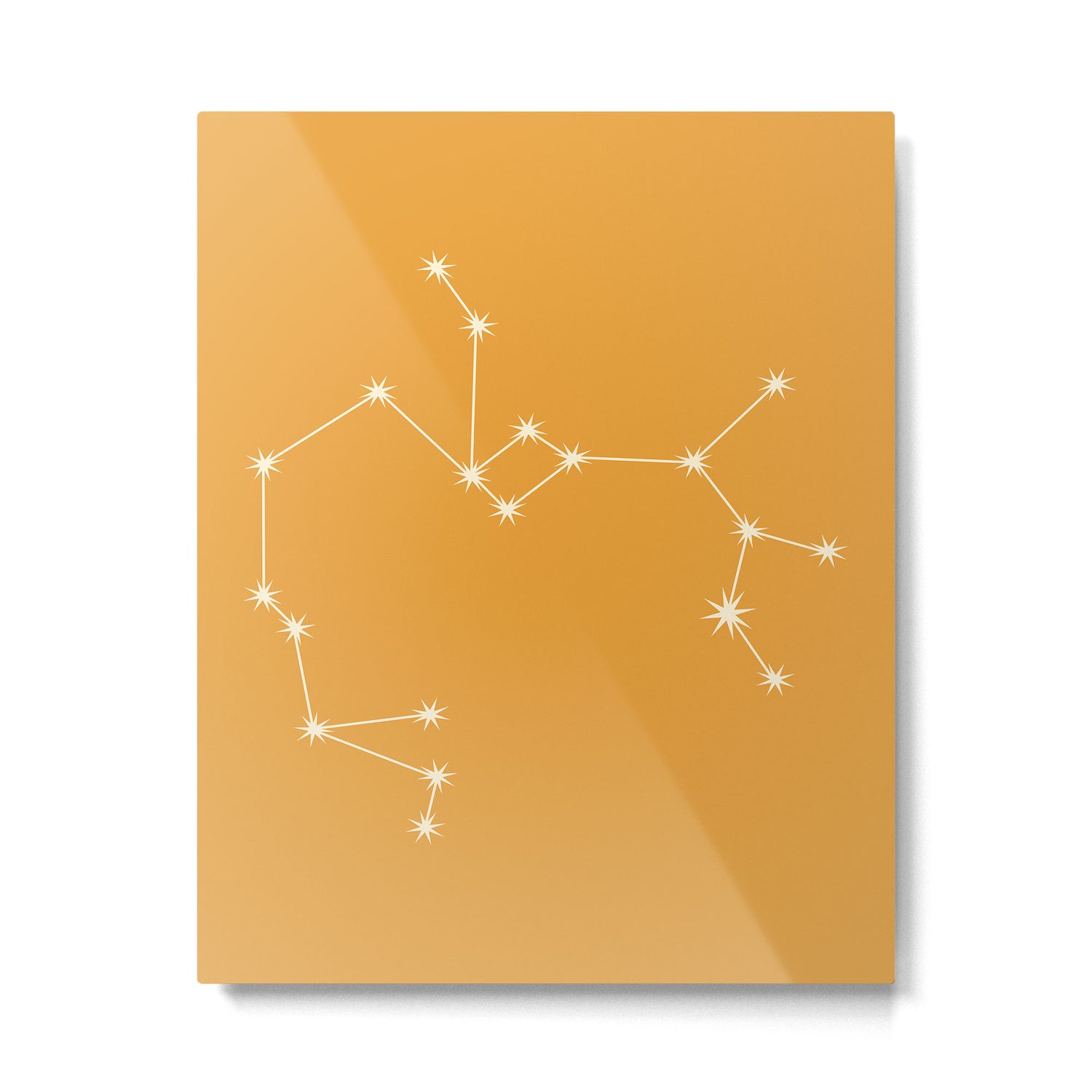 Sagittarius Zodiac Star Constellation Line Art Peach Orange Metal Print Gallery Image 6