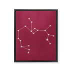 Sagittarius Zodiac Star Constellation Line Art Pink Framed Canvas Print Gallery Image 8