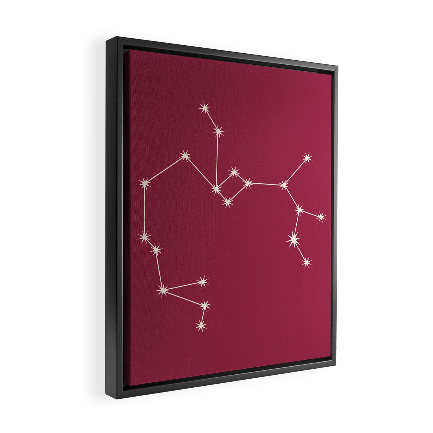 Sagittarius Zodiac Star Constellation Line Art Pink Framed Canvas Print Gallery Image 2