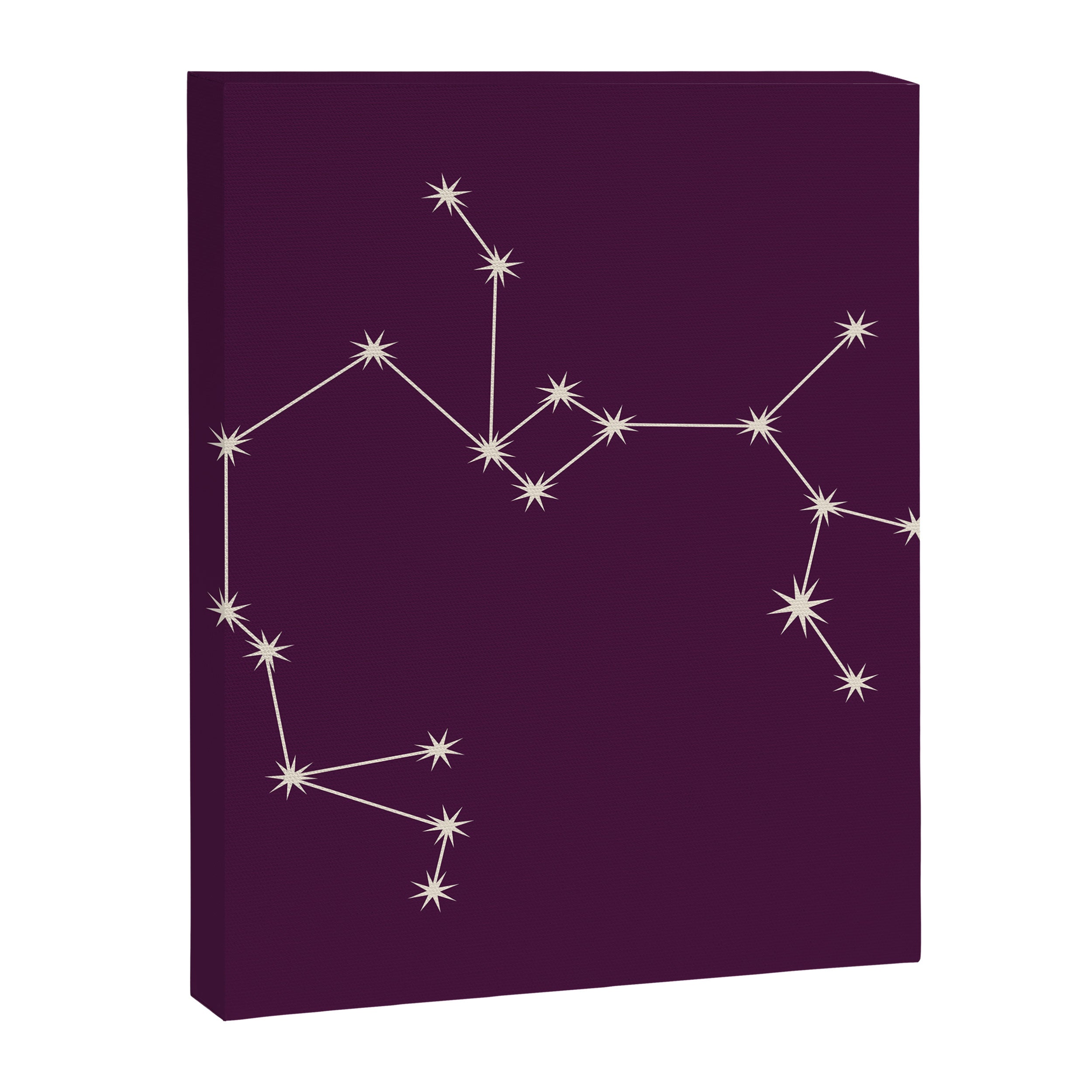 Sagittarius Zodiac Star Constellation Line Art Plum Purple Canvas Print Gallery Image 8