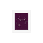 Sagittarius Zodiac Star Constellation Line Art Plum Purple Art Print Gallery Image 1