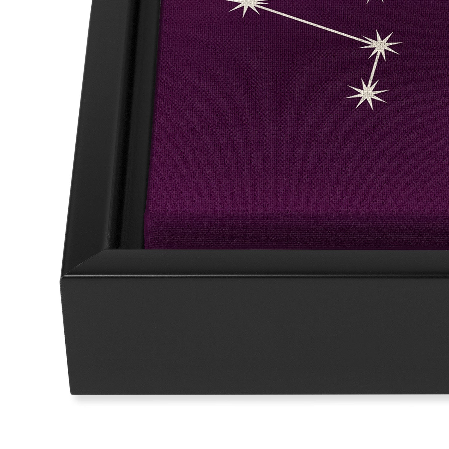 Sagittarius Zodiac Star Constellation Line Art Plum Purple Framed Canvas Print Gallery Image 3