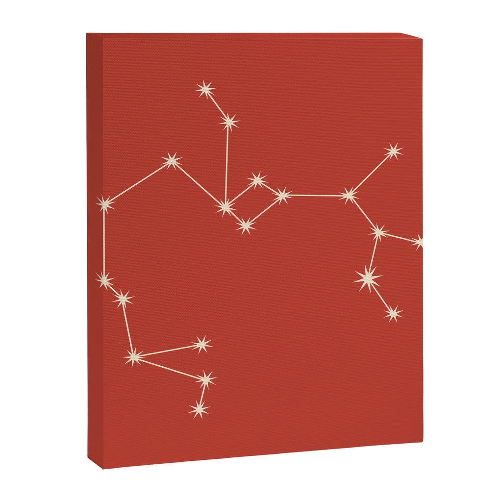 Sagittarius Zodiac Star Constellation Line Art Red Canvas Print Gallery Image 8