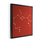 Sagittarius Zodiac Star Constellation Line Art Red Framed Canvas Print Gallery Image 2