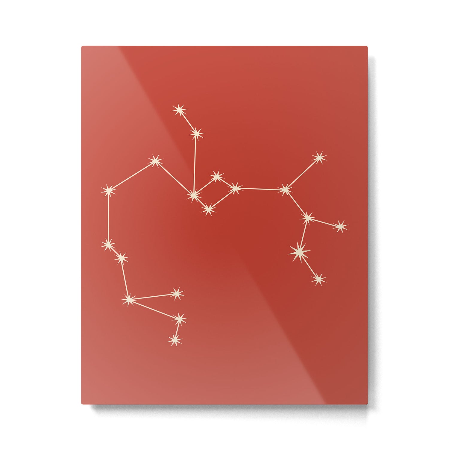 Sagittarius Zodiac Star Constellation Line Art Red Metal Print Gallery Image 6