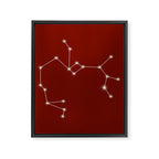 Sagittarius Zodiac Star Constellation Line Art Ruby Red Framed Canvas Print Gallery Image 8