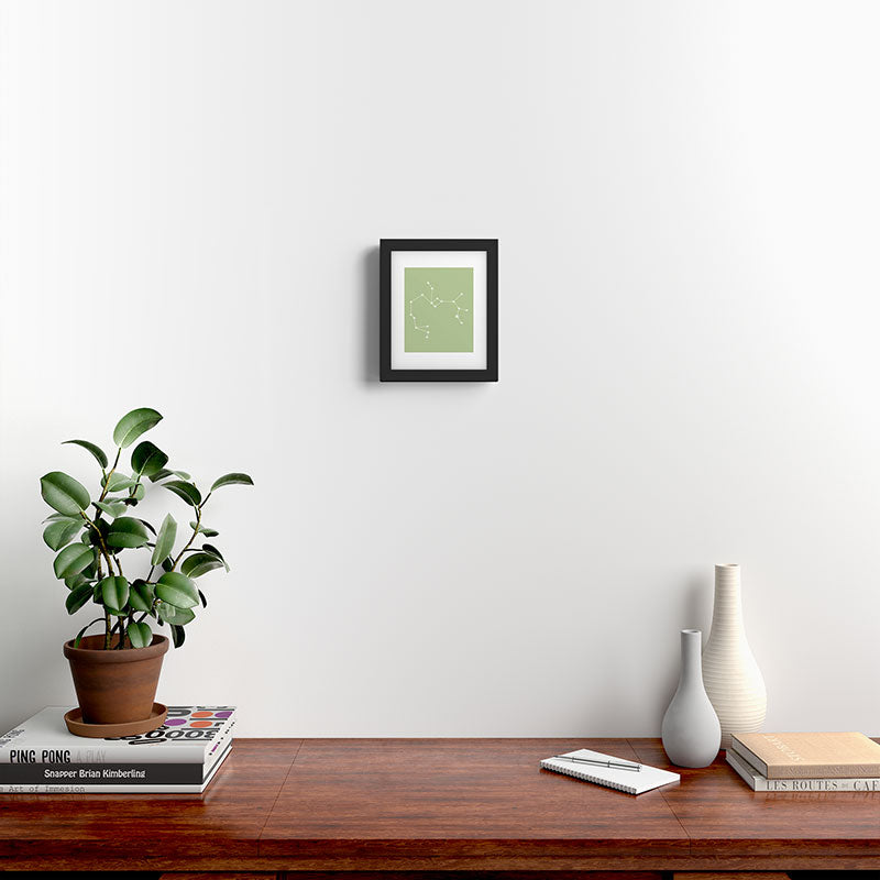 Sagittarius Zodiac Star Constellation Line Art Soft Green Framed Art Print Gallery Image 2