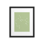 Sagittarius Zodiac Star Constellation Line Art Soft Green Framed Art Print Gallery Image 6