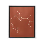Sagittarius Zodiac Star Constellation Line Art Terracotta Red Framed Canvas Print Gallery Image 8